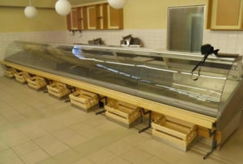 comptoir réfrigéré courbe charcuterie